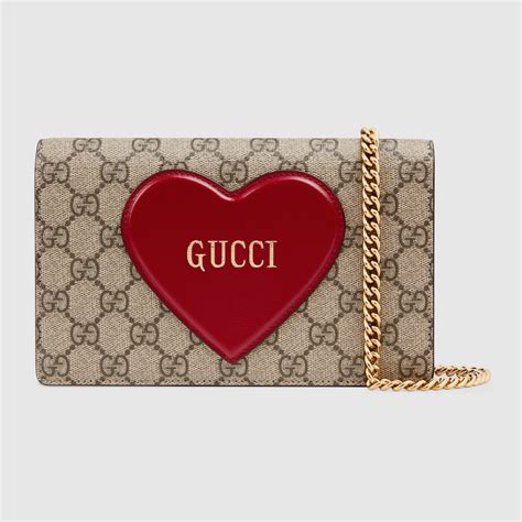 gucci valentine's day chain card case wallet